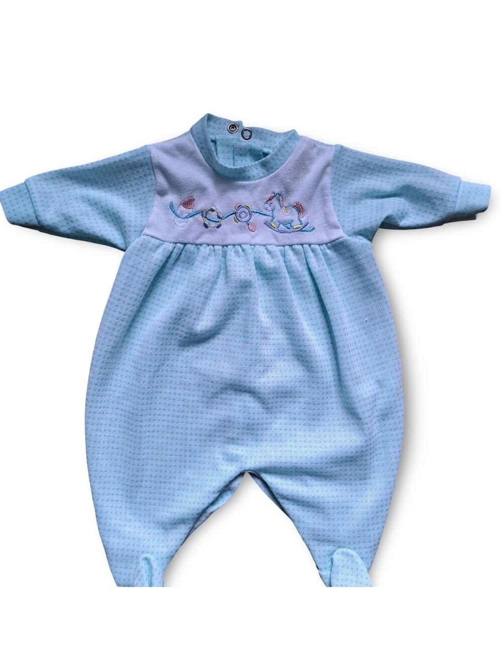 3/20$ Vintage Little Me Blue Footed One-Piece Baby Sleeper – Size 3-6M